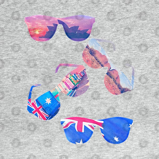 Australia  Landscapes Watercolor Sunglasses by AdrianaHolmesArt